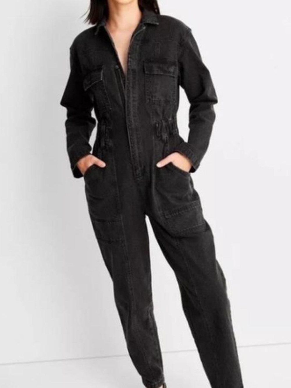 Threshold Black Denim Utility Jumpsuit